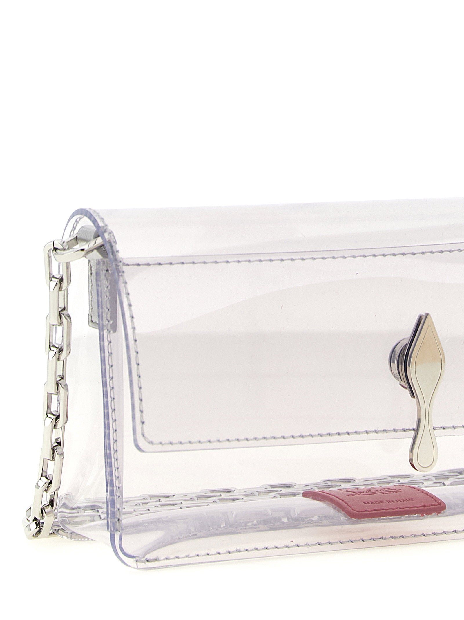 Christian Louboutin Clutch With Bettina Mini Strap Silver