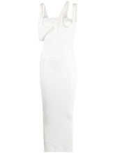 The Attico Asymmetric Ribbed-Knit Cotton Maxi Dress White white