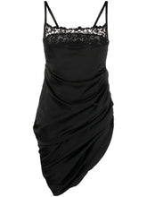 JACQUEMUS La Saudade Embroidered Satin Minidress Black