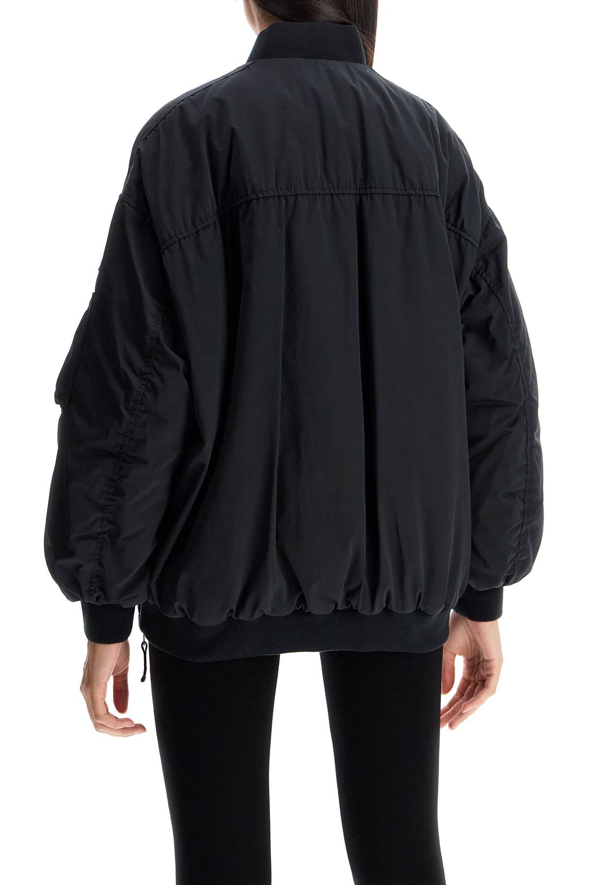 Oversized Reversible feather bomber jacket