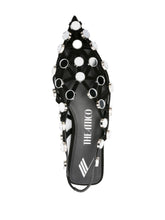 The Attico Rhinestone-Embellished Flat Slingback Black