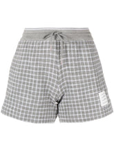 Thom Browne Checked Tweed Track Shorts Grey