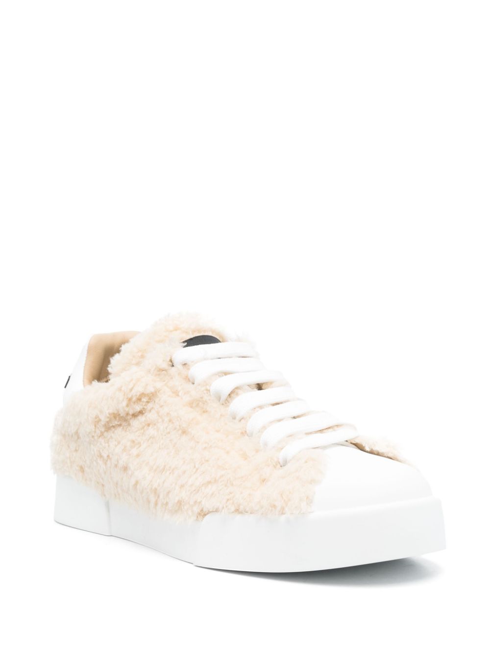 D&amp;G Fur Coated Logo Sneakers