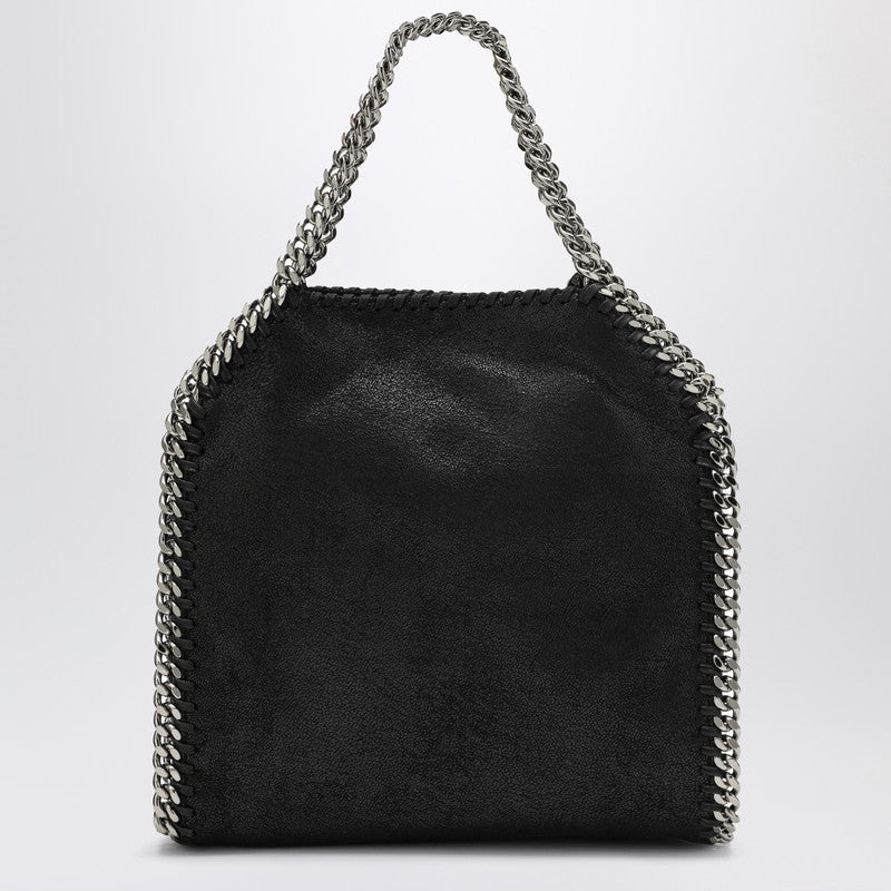 Stella McCartney Falabella Mini Black Tote Bag with Silver Chain Black