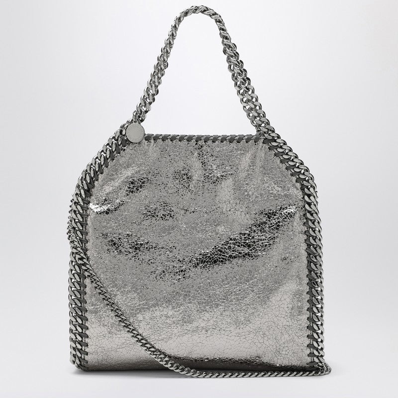 Stella McCartney Falabella Mini Metallic Grey Tote Bag Grey