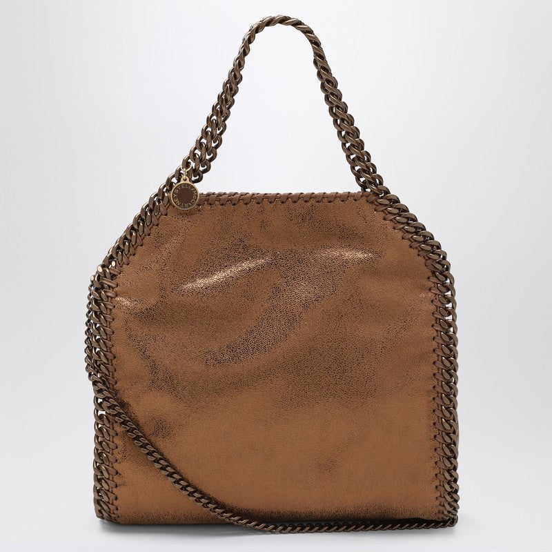 Stella McCartney Falabella Mini Metallic Tote Bag Bronze Beige