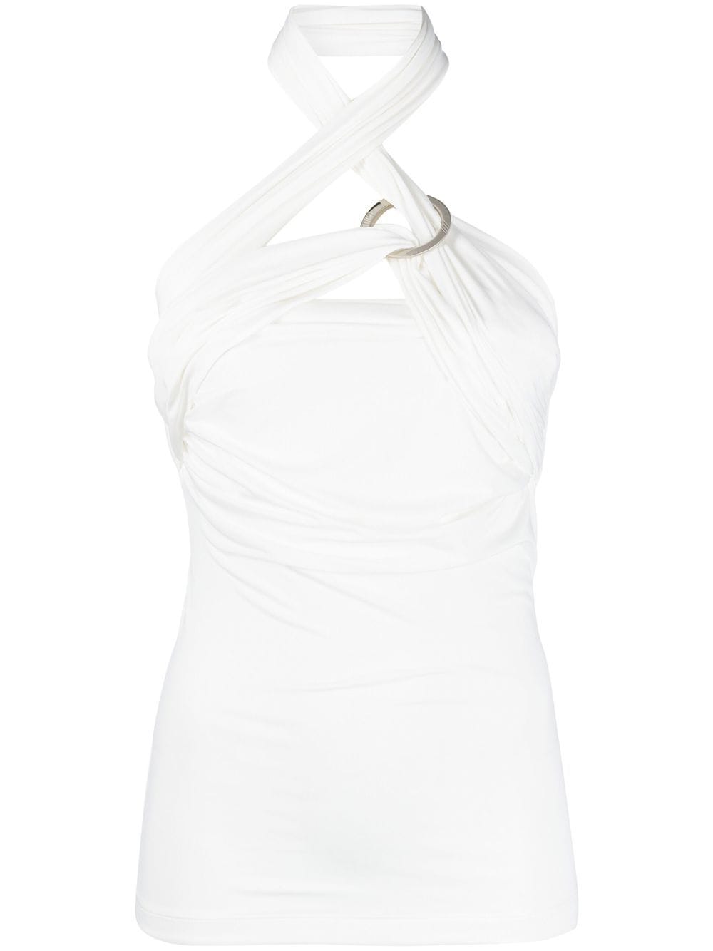 The Attico Draped Halterneck Mini Dress White