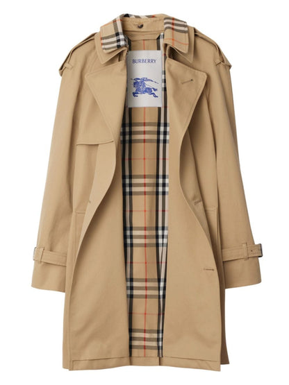 Check Collar Trench Coat