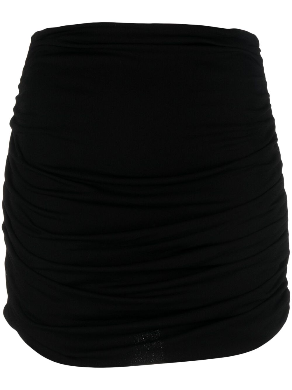 Tory Burch Ruched High-Waisted Stretch Mini Skirt Black black