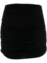 Tory Burch Ruched High-Waisted Stretch Mini Skirt Black black