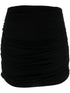 Tory Burch Ruched High-Waisted Stretch Mini Skirt Black black