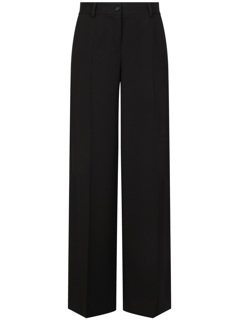 Flared wool gabardine pants