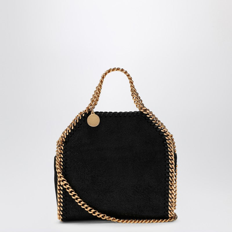 Stella McCartney Falabella Micro Tote Bag Black with Gold Chain Black