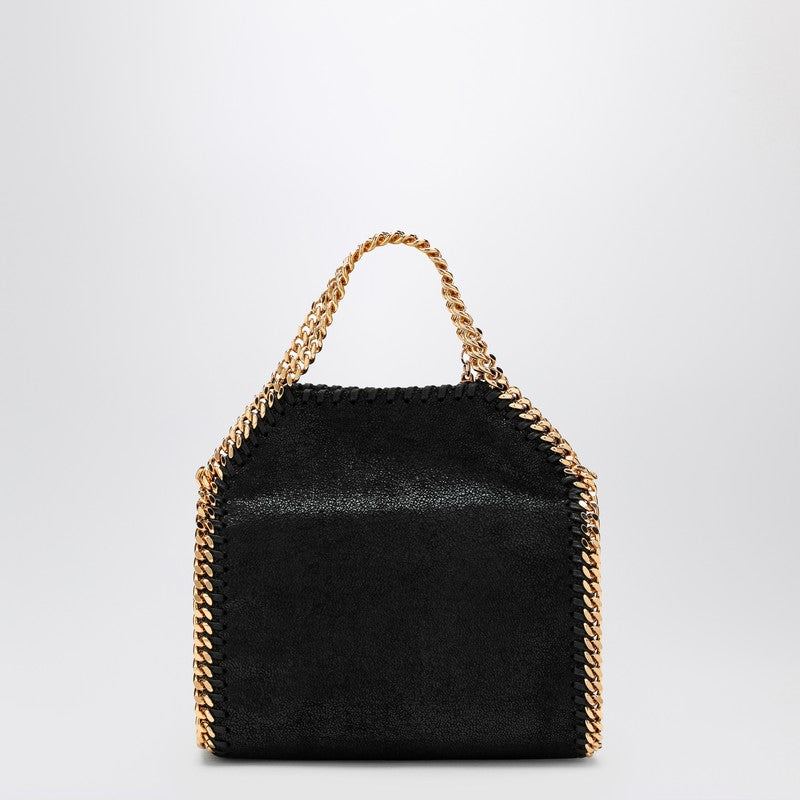 Stella McCartney Falabella Micro Tote Bag Black with Gold Chain Black
