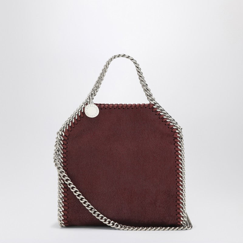 Stella McCartney Micro Falabella Shaggy Deer Tote Bag in Burgundy