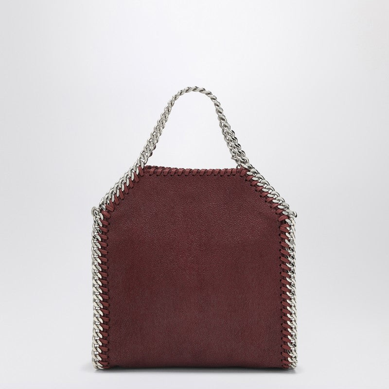 Stella McCartney Micro Falabella Shaggy Deer Tote Bag in Burgundy