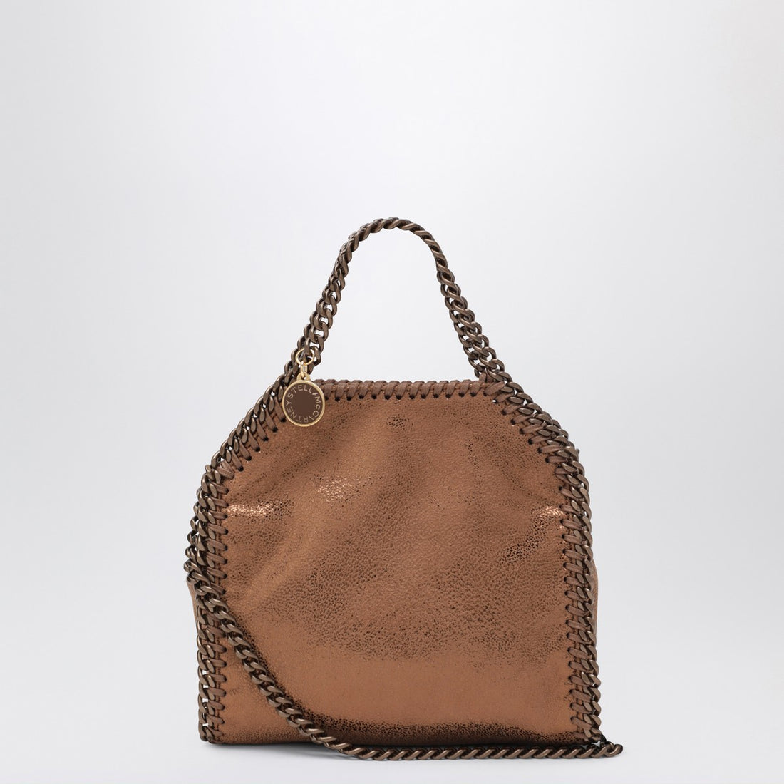 Stella McCartney Micro Falabella Bronze Metallic Tote Bag Beige