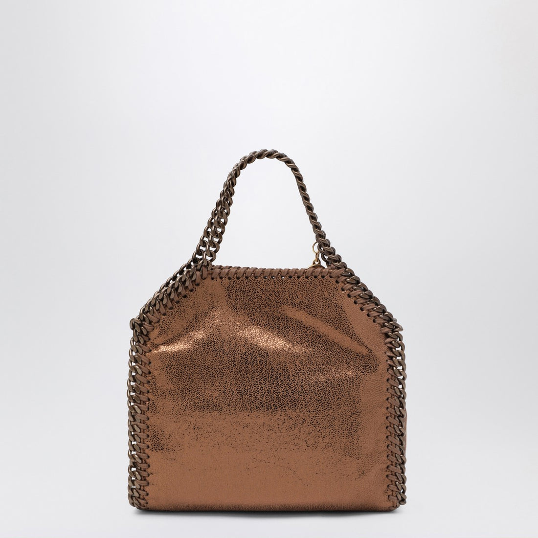 Stella McCartney Micro Falabella Bronze Metallic Tote Bag Beige