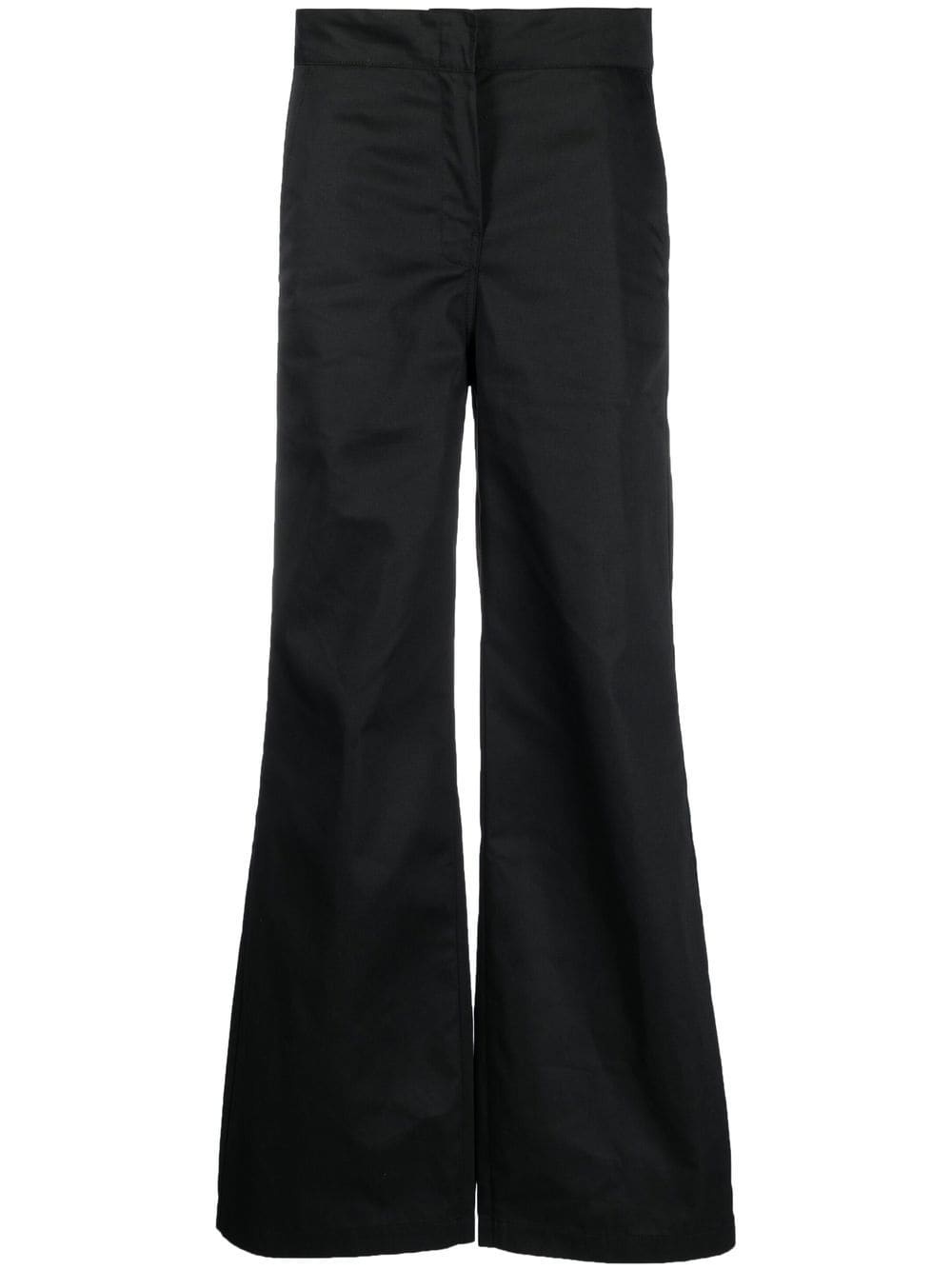 Palm Angels Reversed Waistband Straight-Leg Trousers Black