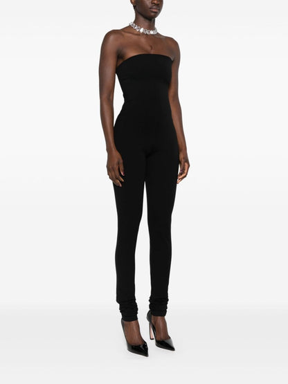 Bustier black jersey jumpsuit