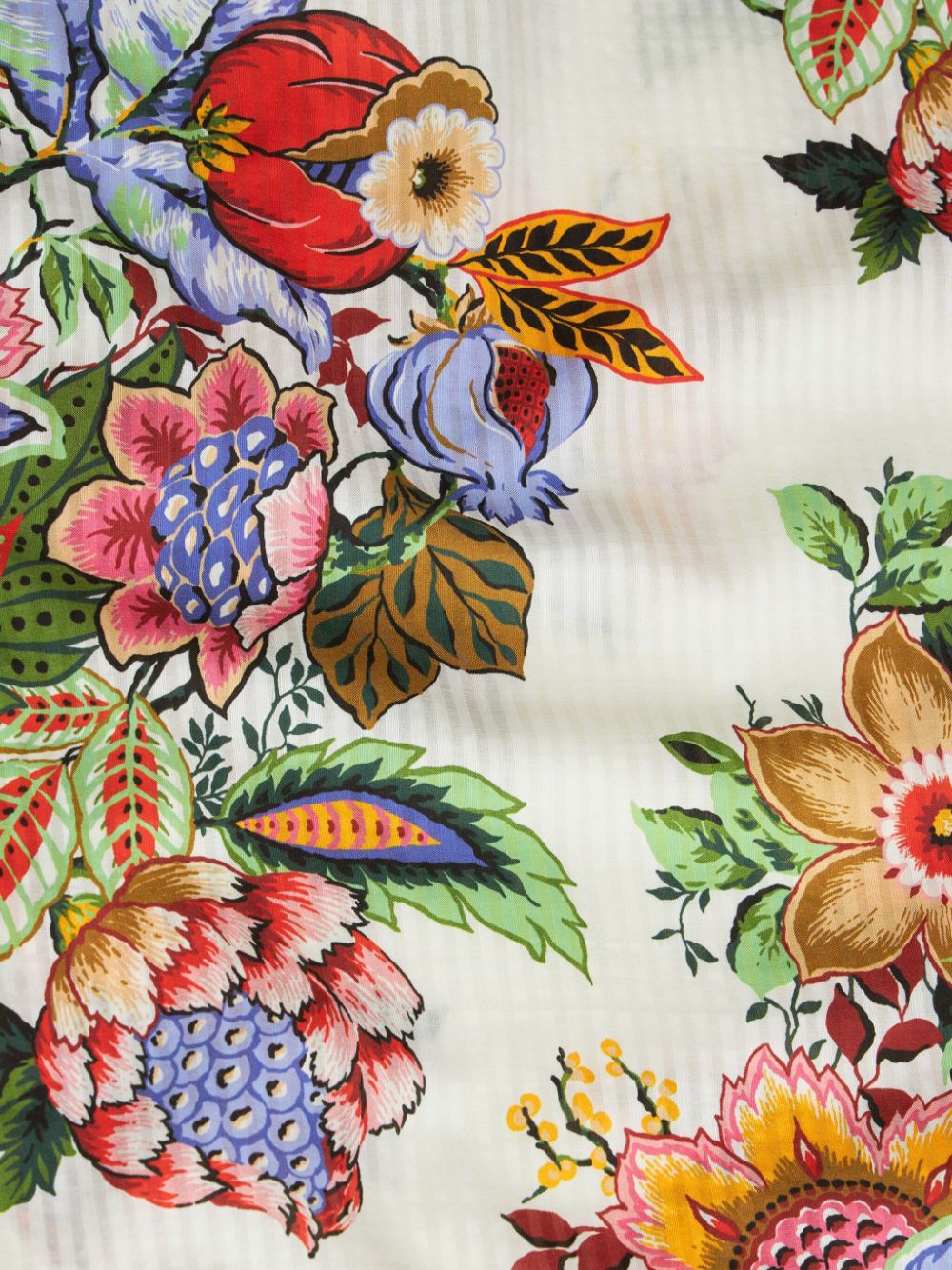 Etro Floral-Print Striped Cotton-Silk Blouse White white
