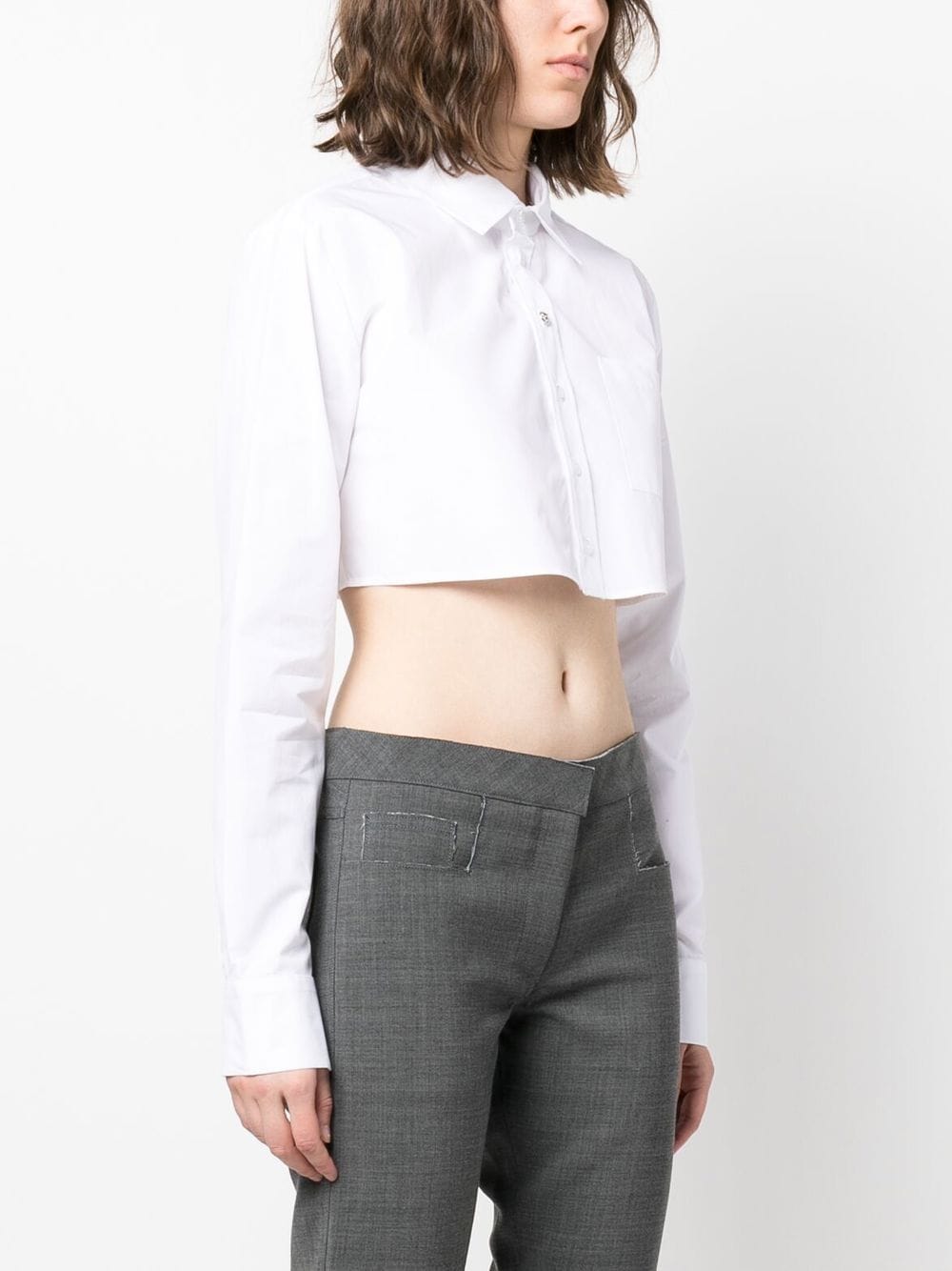 Coperni Stylish Cropped Shirt White