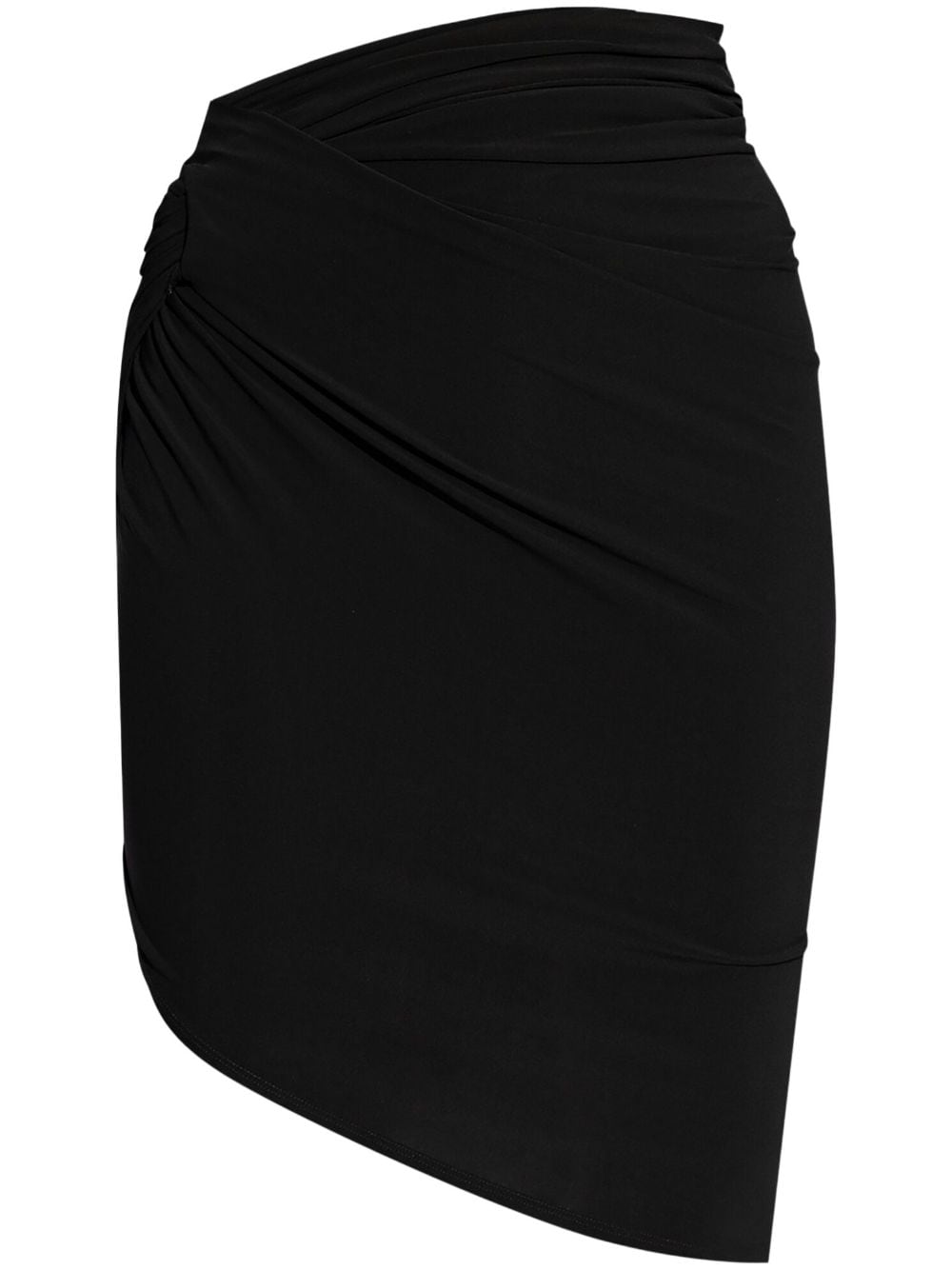 JACQUEMUS Draped Asymmetric High-Waisted Mini Skirt Black black