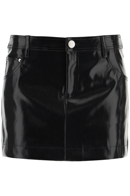 Staud vegan leather drawing miniskirt