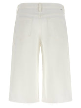 Mother The Whole Lot Zip Twist Fray Bermuda Shorts White