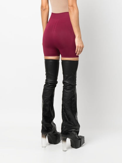 Short extensible taille haute fuchsia