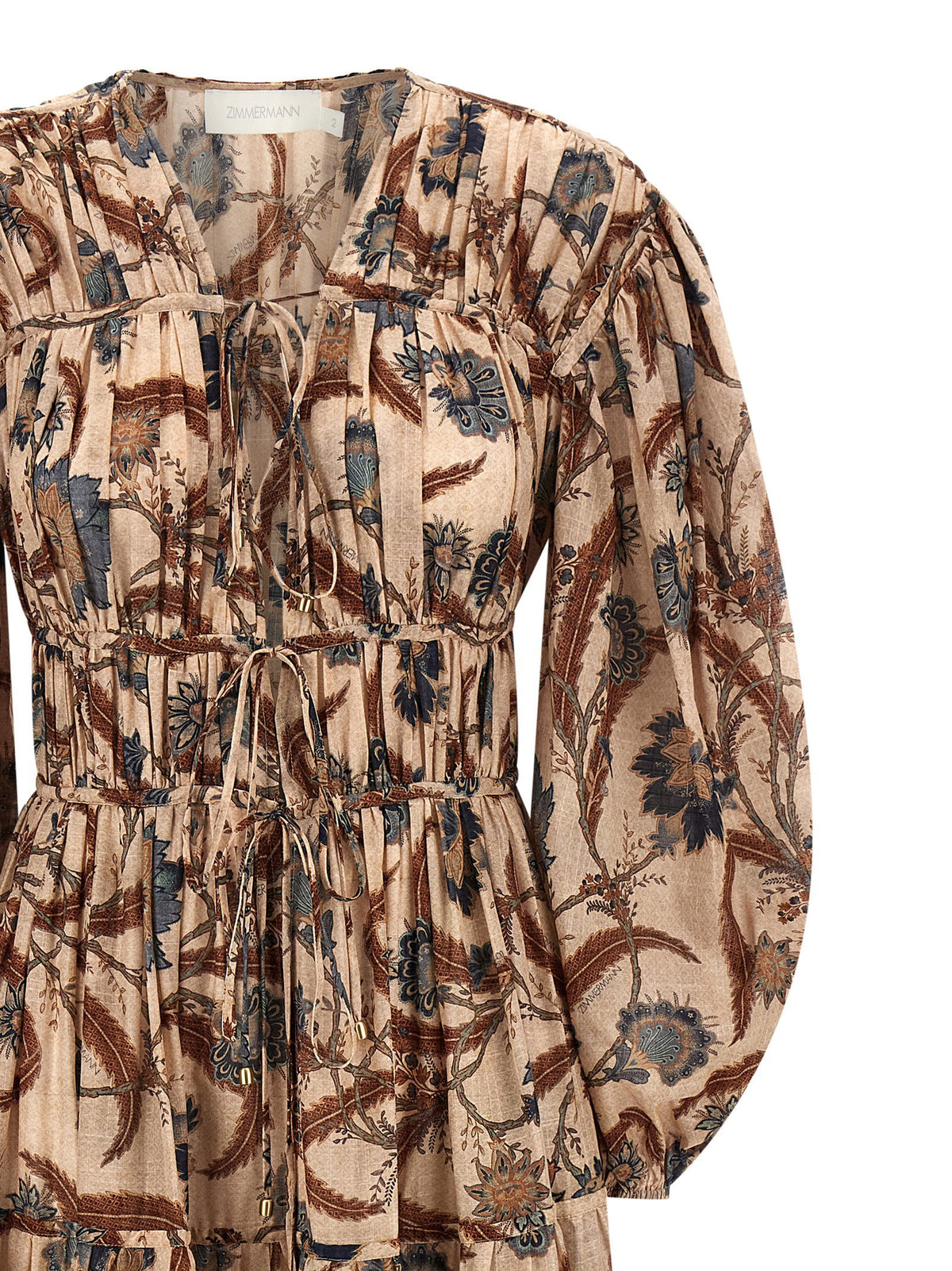 Zimmermann Ascension Tie Billow Maxi Dress Multicolor