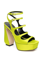 SI ROSSI 140mm Platform Leather Sandals Yellow