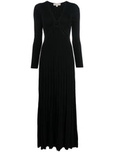 MMK Maxi Pleated Dress With Ring And Cut-out Detail Black