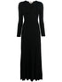 MMK Maxi Pleated Dress With Ring And Cut-out Detail Black