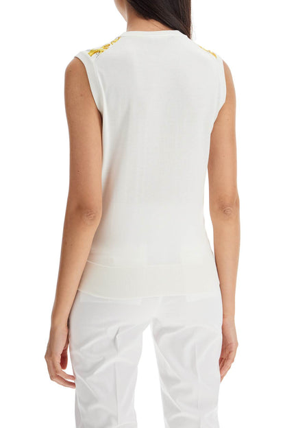 D&amp;G Maiolica silk sleeveless top