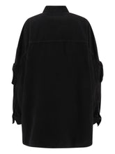 The Attico Cotton Cargo Jacket with Classic Collar Black