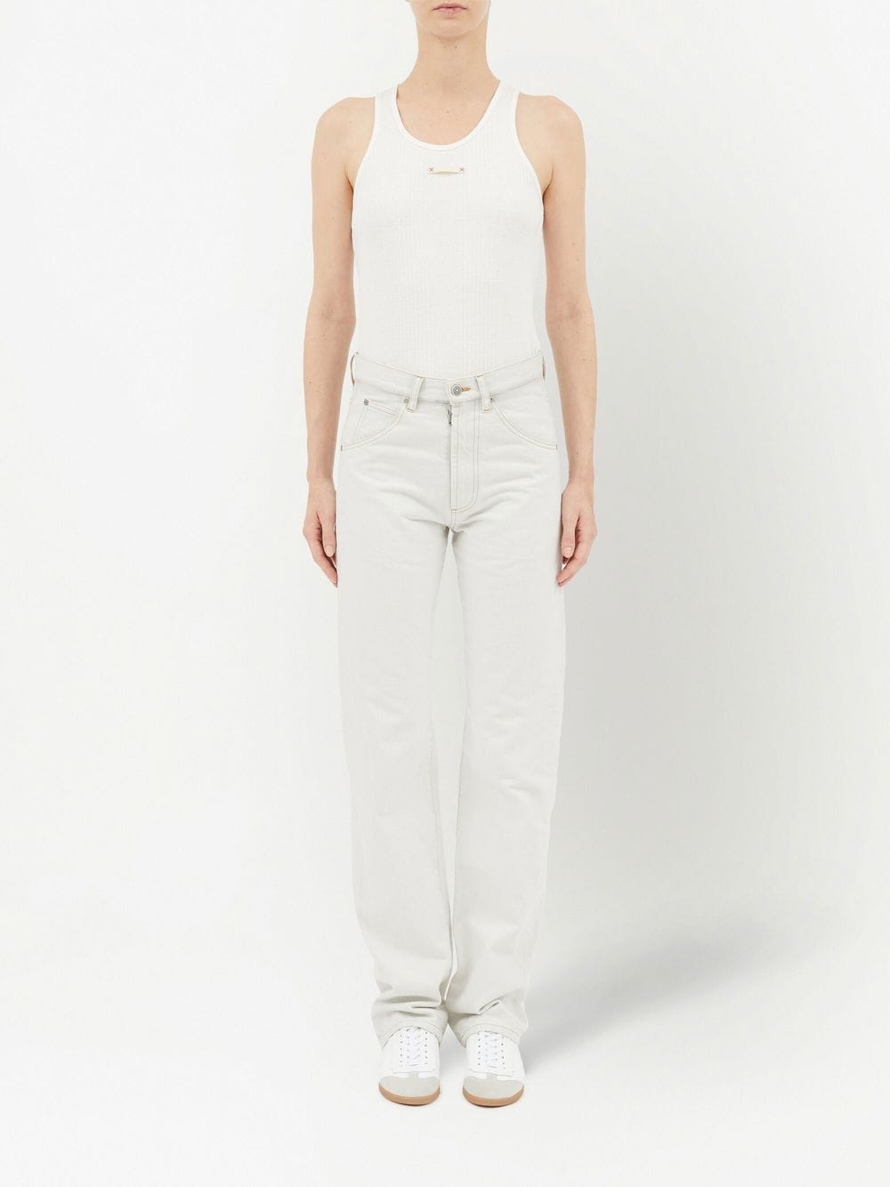 Maison Margiela High-Waisted Straight-Leg Jeans Cream cream
