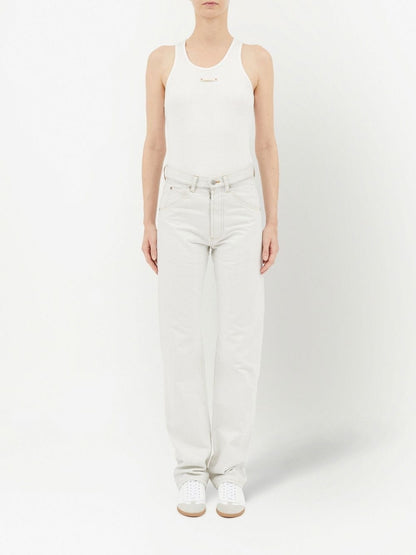 Maison Margiela High-Waisted Straight-Leg Jeans Cream cream