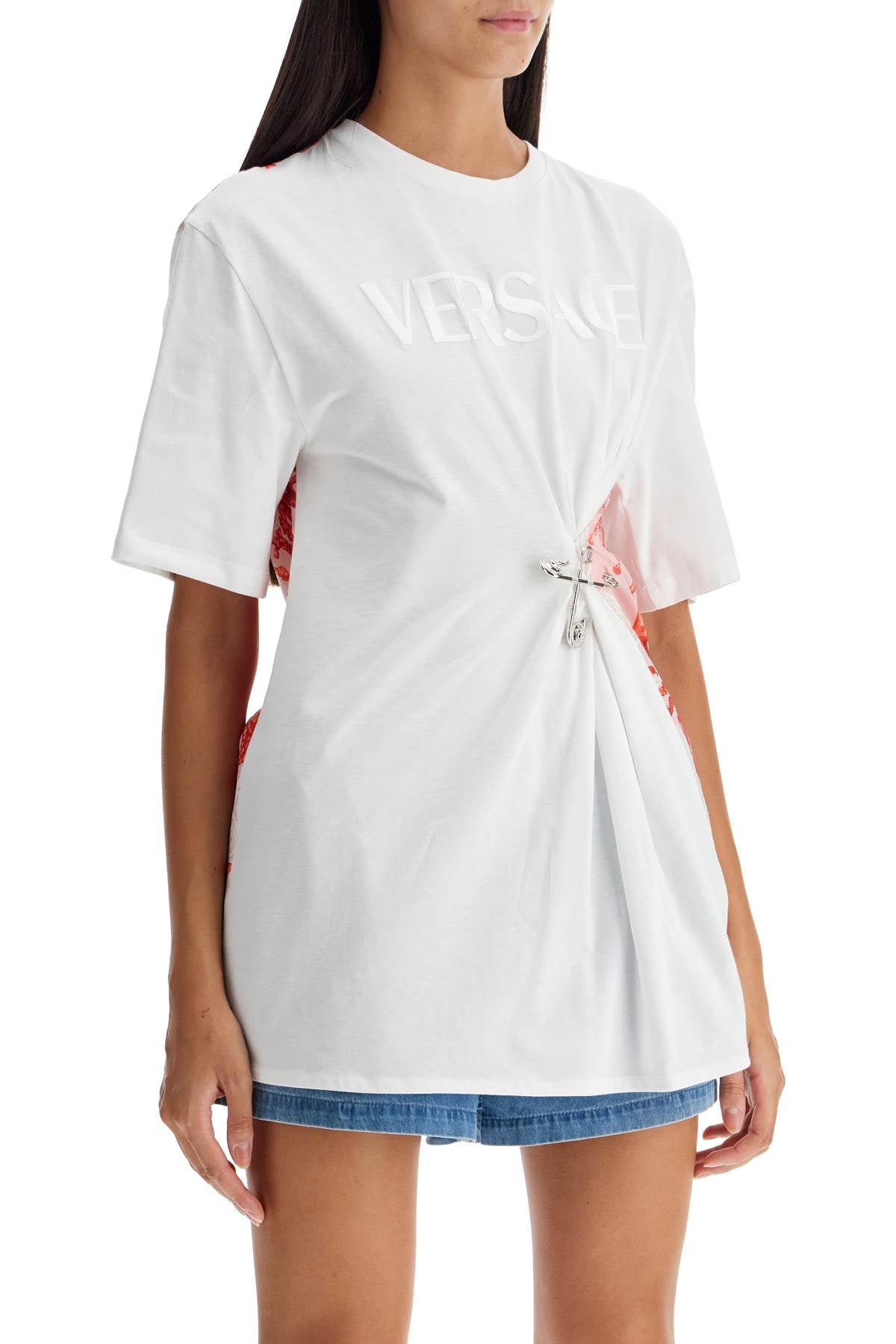 Versace baroque sea safety pin t-shirt