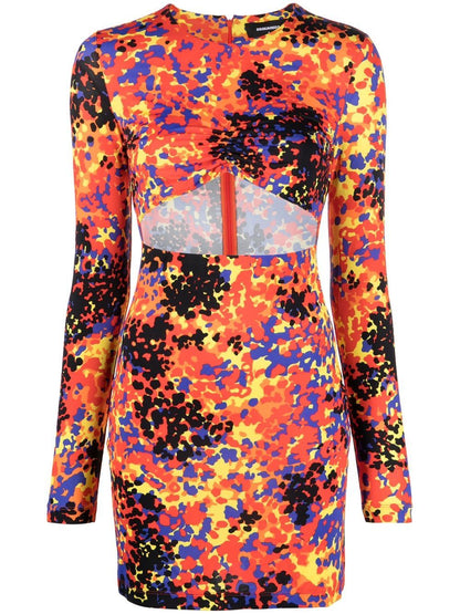 Dsquared2 Cut-Out Mini Multicolour Dress MultiColour