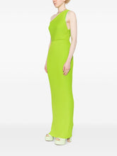 Solace London One-Shoulder Pleated Chiffon-Crepe Floor-Length Dress Green Green