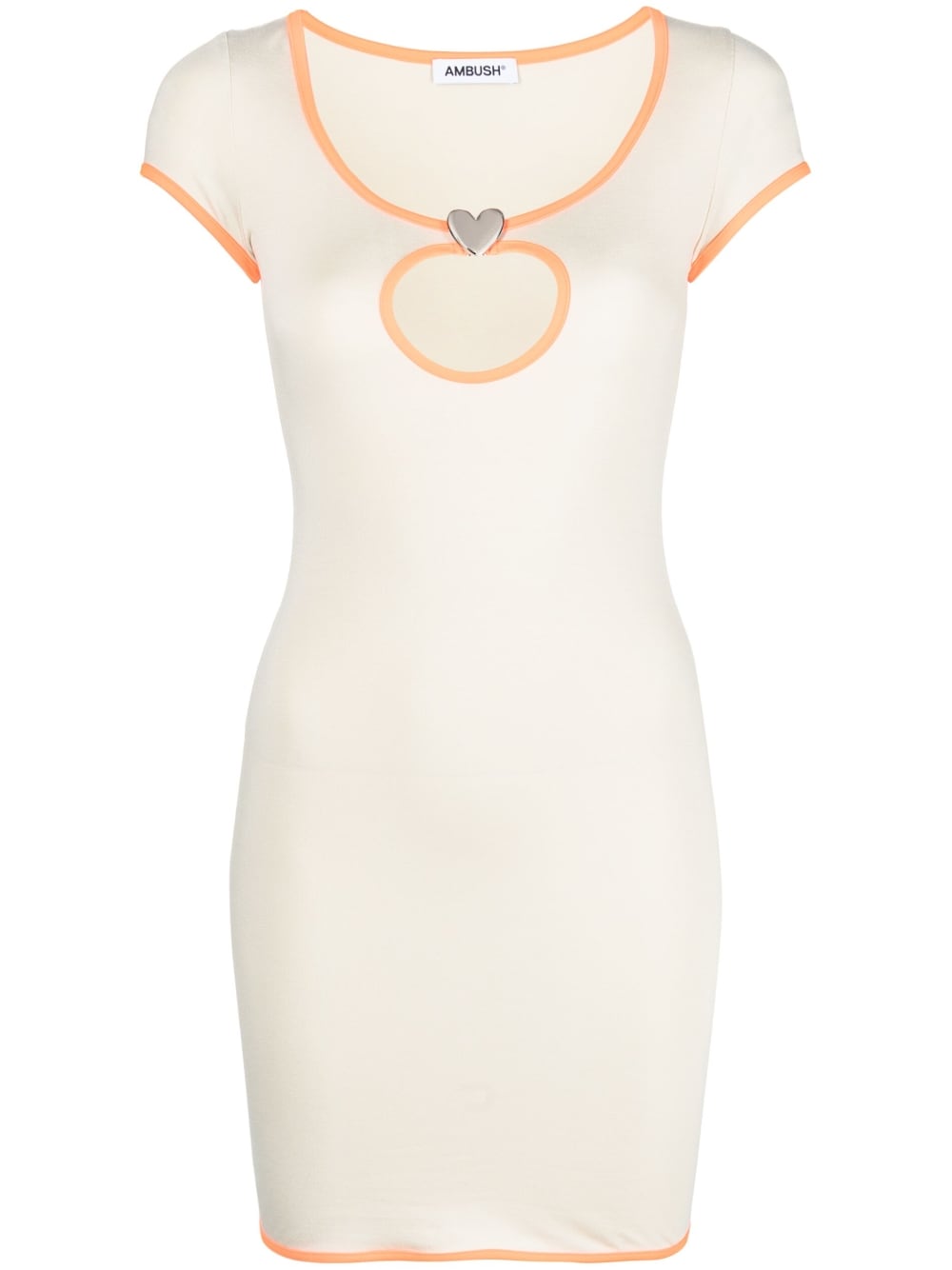 Ambush Cut-Out T-Shirt Minidress With Heart Charm White