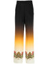 Etro Graphic-Print Silk Straight-Leg Trousers Black