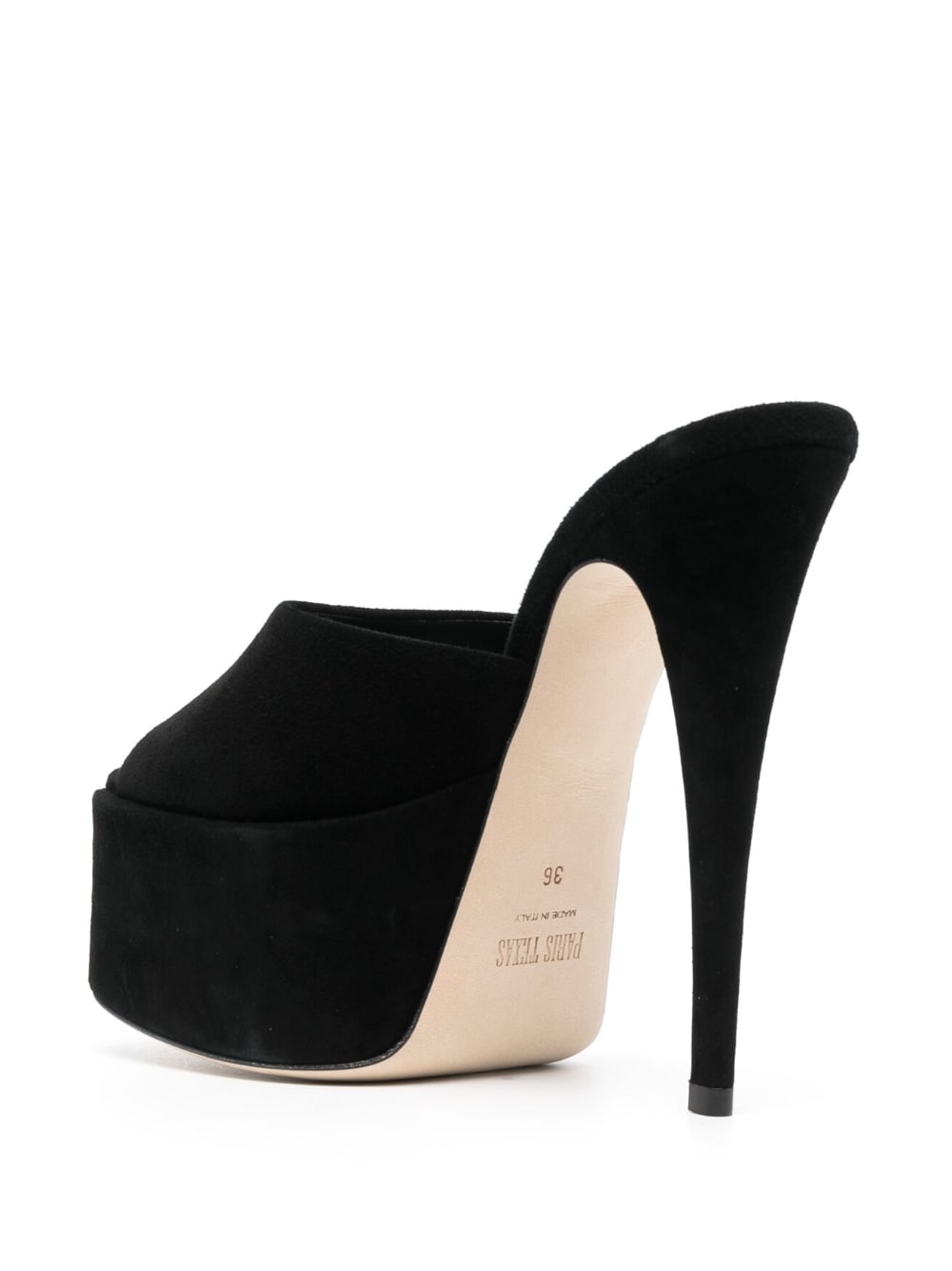 Peep-toe stiletto-heel mules