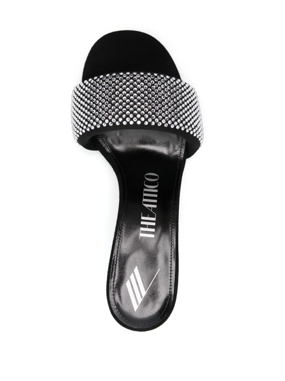 The Attico Crystal-Embellished Slip-On Sandals Silver