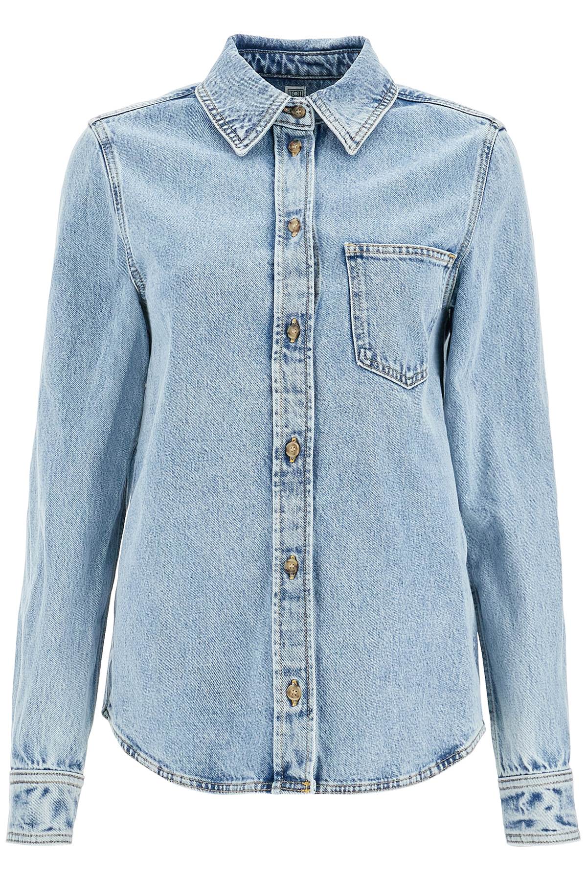 Denim overshirt with pocket detail