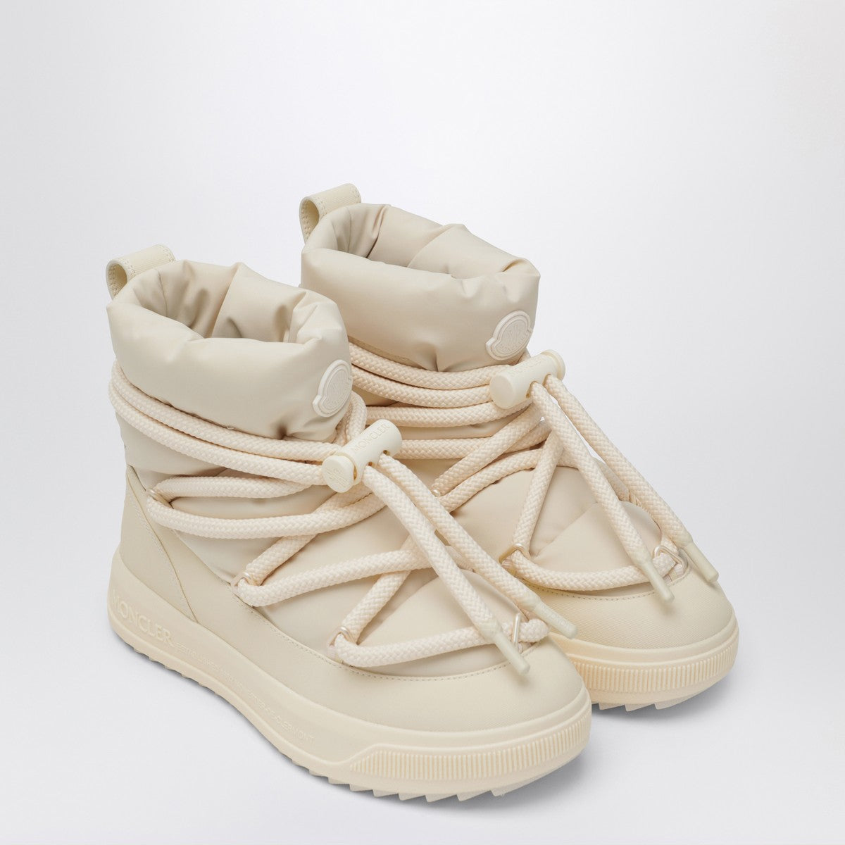 Moncler Altive Mid Quilted Snow Boots in Beige beige
