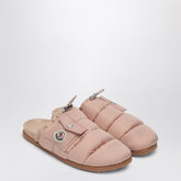 Moncler Pink Nylon Quilted Mules with Pocket Detail Pink