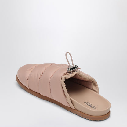 Moncler Pink Nylon Quilted Mules with Pocket Detail Pink