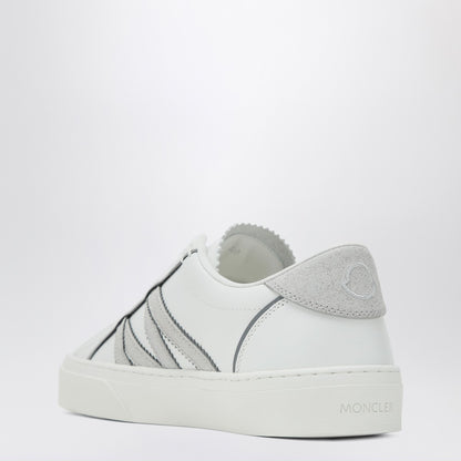 Moncler White Leather Monaco2 Low-Top Sneakers White